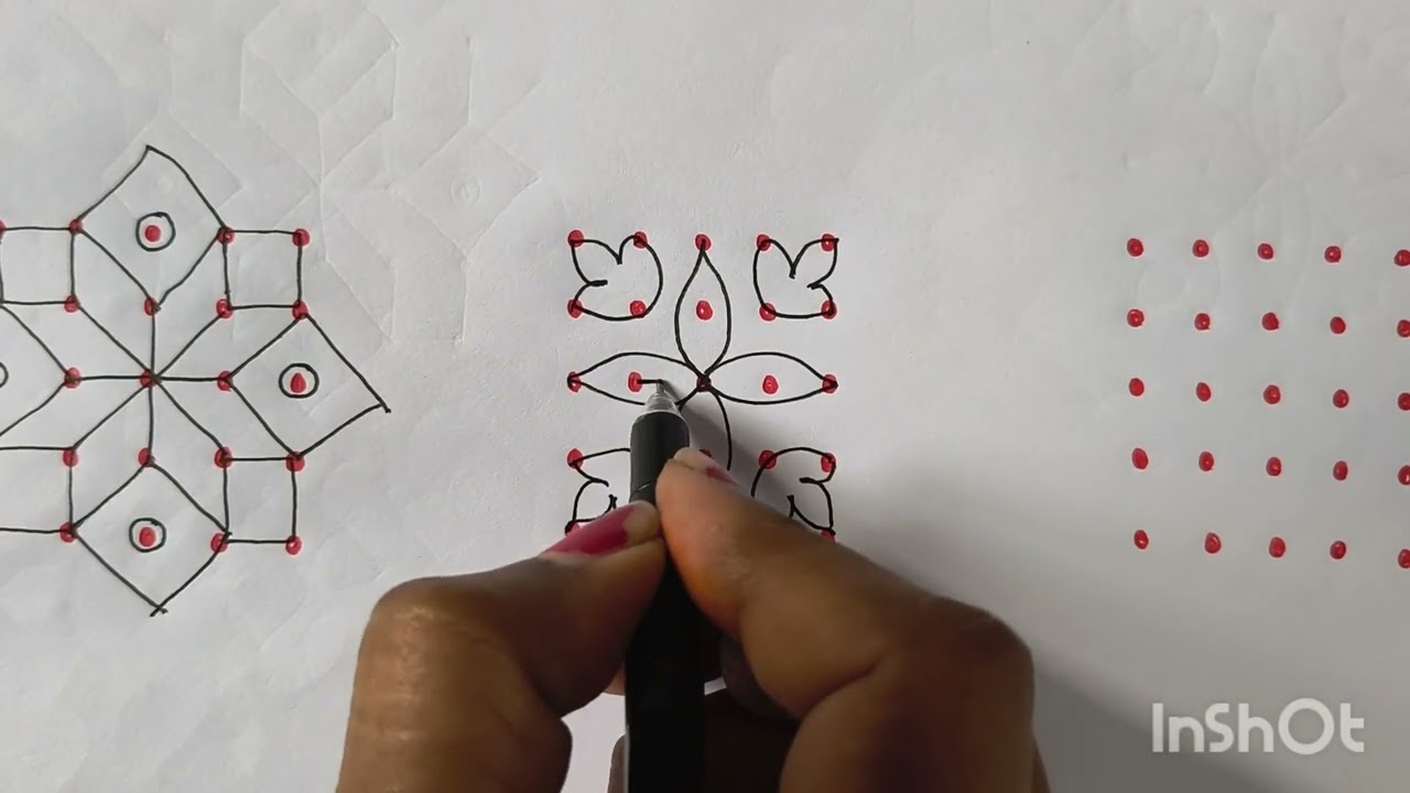5 by 5 dots easy rangoli design simple rangoli easy kolam simple muggulu daily rangoli design 