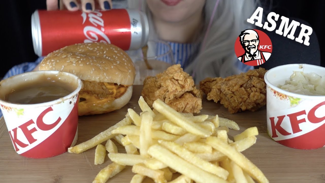 ASMR KFC ZINGER BURGER & CRUNCHY SPICY CHICKEN | FRIES GRAVY SOUCE ***EATING SOUNDS