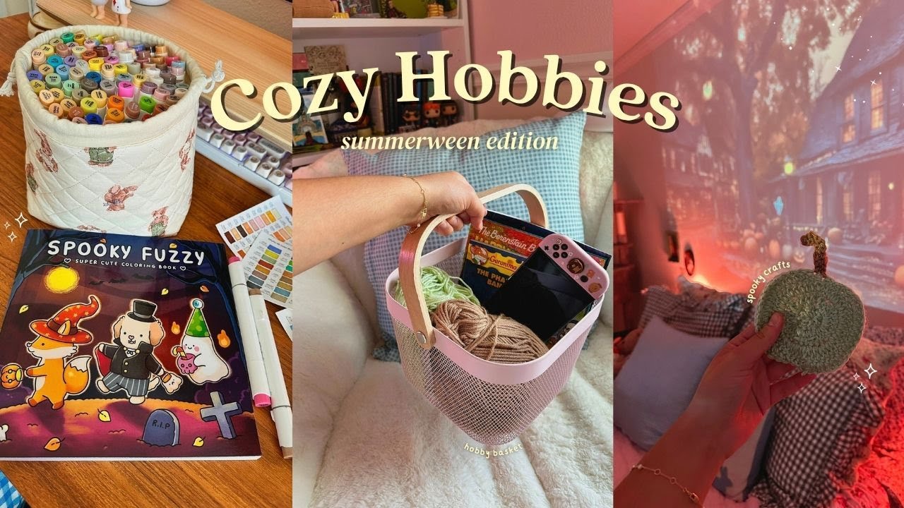 Cozy Hobby Vlog | cozy games, crafts & books with a spooky twist✨🍂