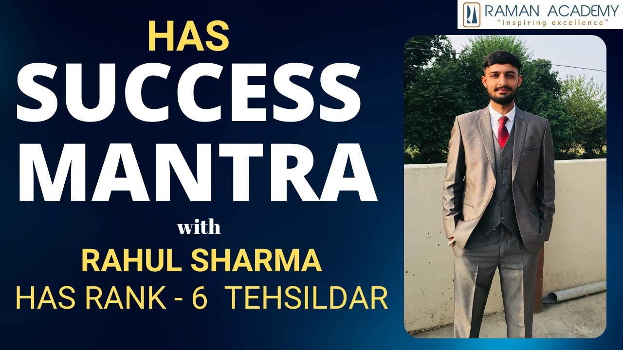 Rahul Sharma Rank-6 HAS 2024 - Topper's Talk | Study Strategies