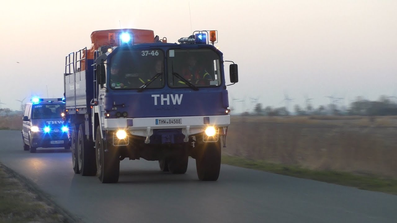 [TH Ölschaden Groß - Schiffhavarie] Einsatzfahrten zur Großübung zur Schleuse Leysiel (Krummhörn)