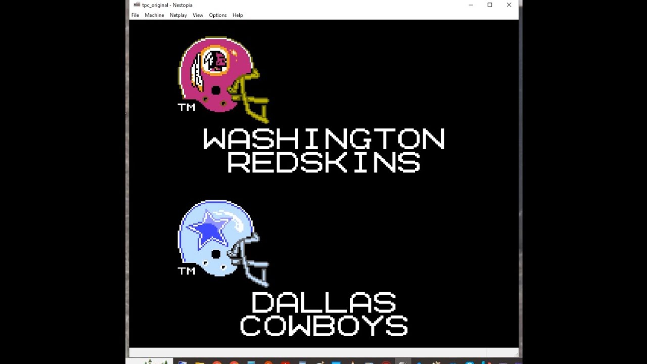 Tecmo Super Bowl Regular Season Week 2 Redskins Season Redskins vs Cowboys And Scores And Standings