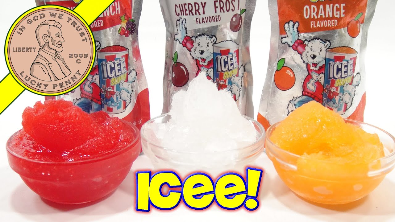 Icee Slush Comparison, Cherry, Orange & Fruit Punch