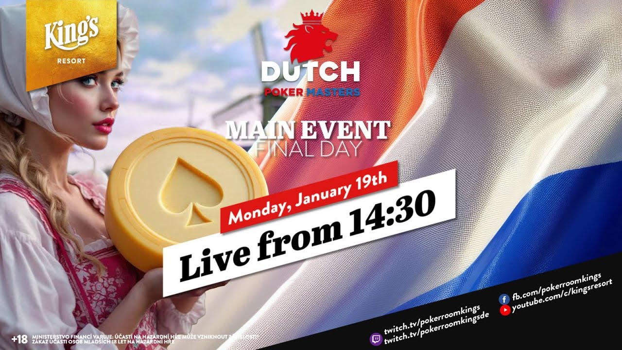 🏆 Final Day of €225 Dutch Poker Masters NLH Main Event live from King's Resort 👑 w/@LemonPoker36