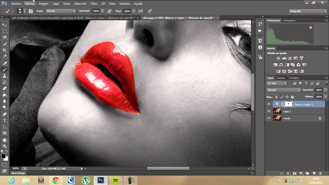 Tutorial Photoshop Fotografía Blanco Negro con Color