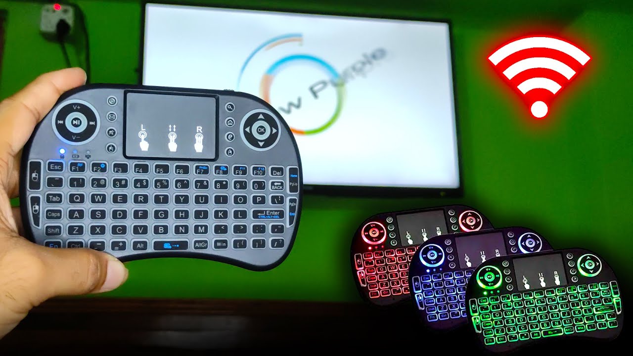 Rii I8B Rechargeable Versatile Wireless Backlit Mini Keyboard Combo With Touchpad For Various Device