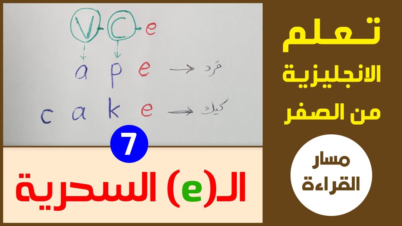 الأصوات الطويلة أو الكاملة للأحرف المتحركة | الدرس السابع في تعليم القراءة | الانجليزية من الصفر