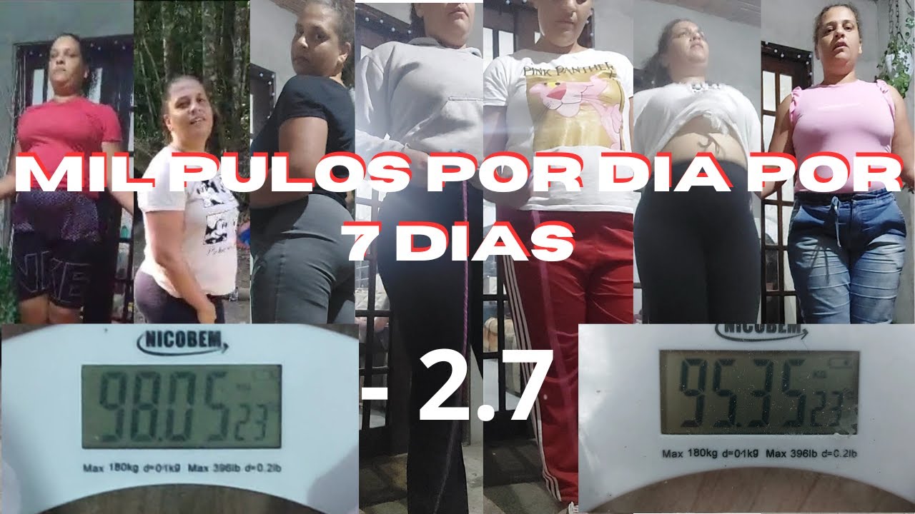 Desafio de mil Pulos de corda por dia por 7 dias/7 days jump rope challenger workut