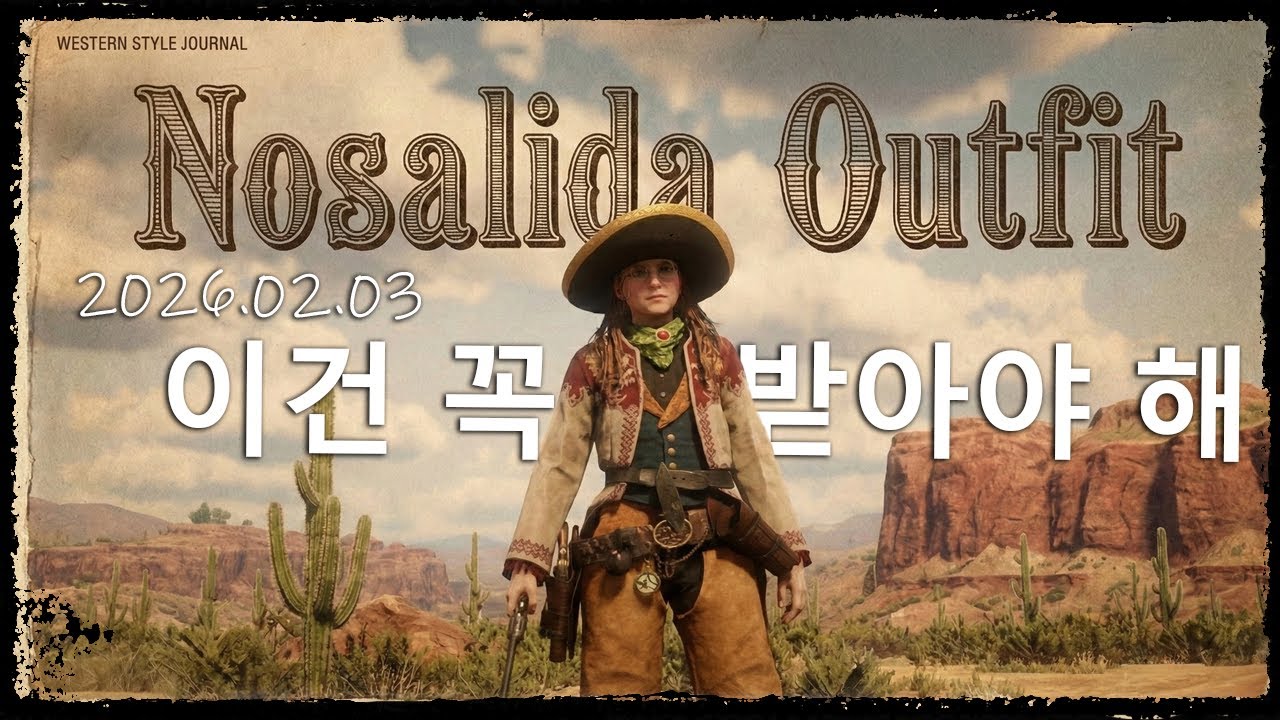 2026/02/03 월간 레데온 2월호 희소성 매우높은 노살리다 복장!! l #레드데드온라인
