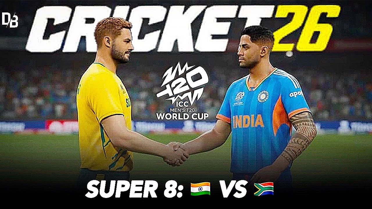 Крикет 26 &bull; Индия против Южной Африки &bull; Чемпионат мира ICC T20 2026 &bull; Игровой процесс Cricket 26