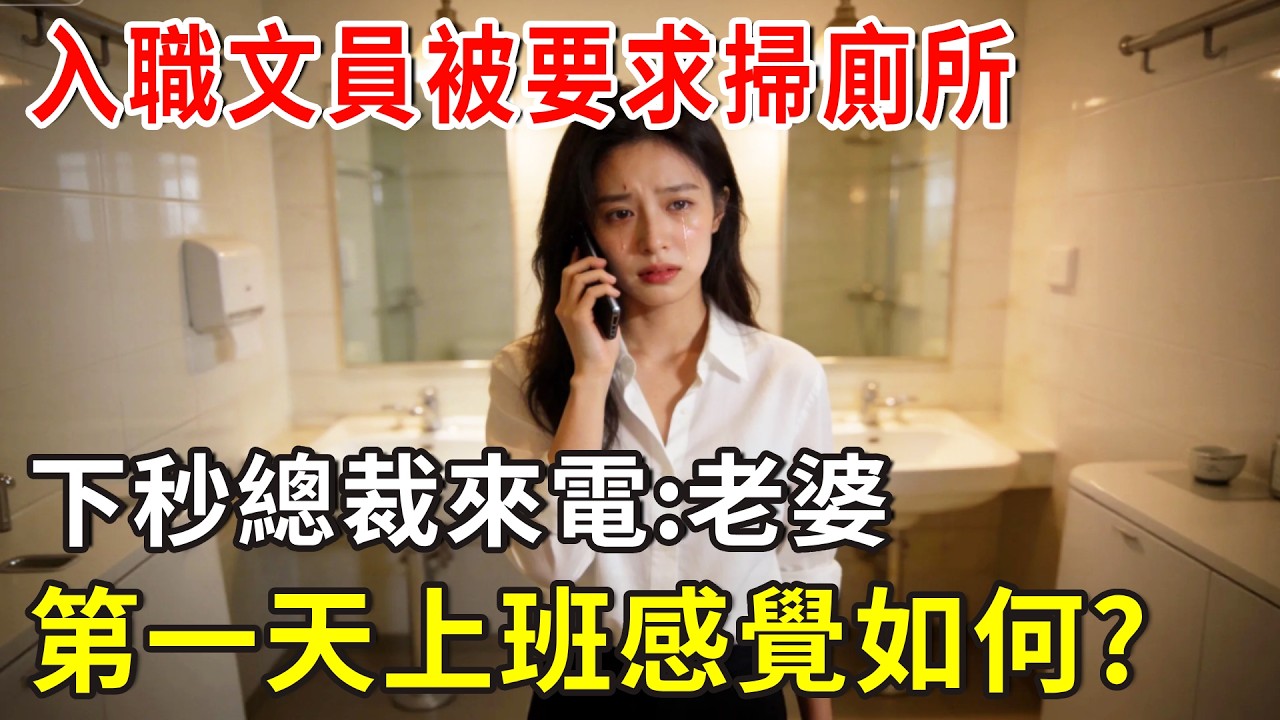 入職文員被要求掃廁所，下秒總裁來電:老婆，第一天感覺如何?#爽文 #故事分享 #故事頻道 #总裁 #分享 #情感