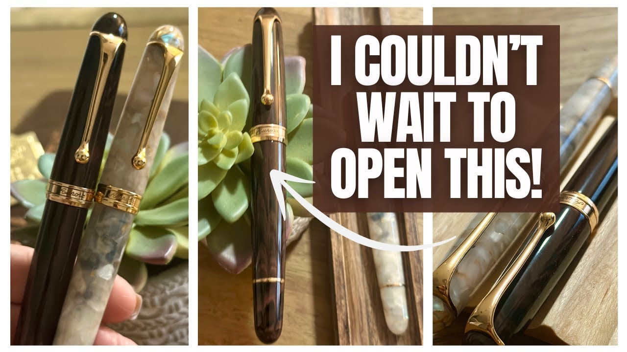 Aurora is Underrated! Ebonite Cognac Fountain Pen is incredible!  Unboxing & Swatching Pen