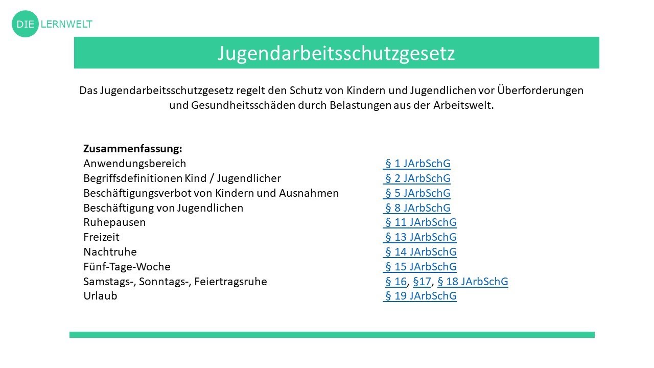 Jugendarbeitsschutzgesetz