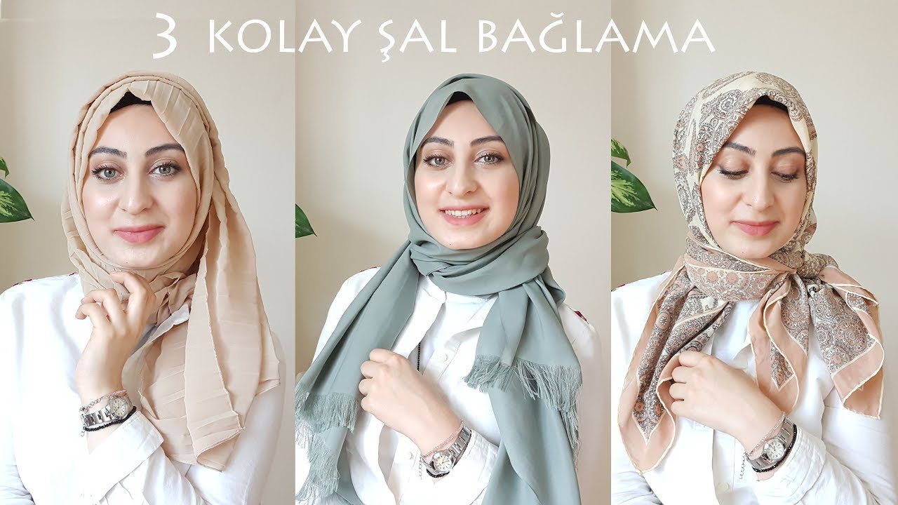 Pratik Şal Bağlama,2 Dakikada 3 Model | Hijab Tutorial