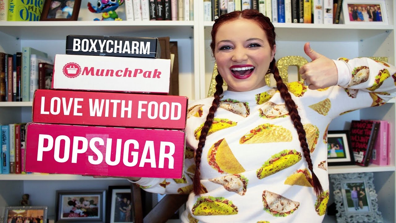 HUGE FEBRUARY 2017 UNBOXING | POPSUGAR MUST HAVE. IPSY. BOXYCHARM. MUNCHPAK. LOVE WITH FOOD.