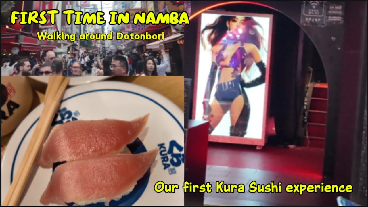 Osaka Japan 2025. Namba First-Timers! Dotonbori Walk + Kura Sushi Feast 🍣✨
