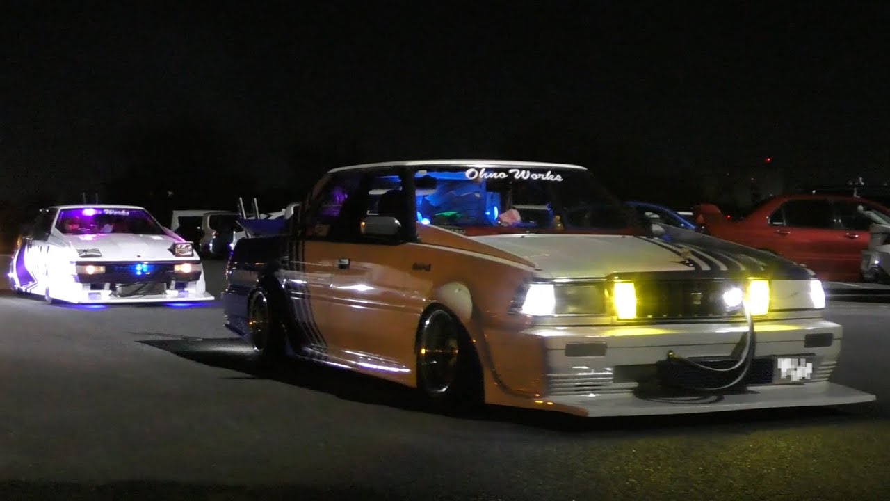 【新春旧車顔合わせナイト】大迫力で続々と入場！お祭り騒ぎ！#旧車#街道レーサー