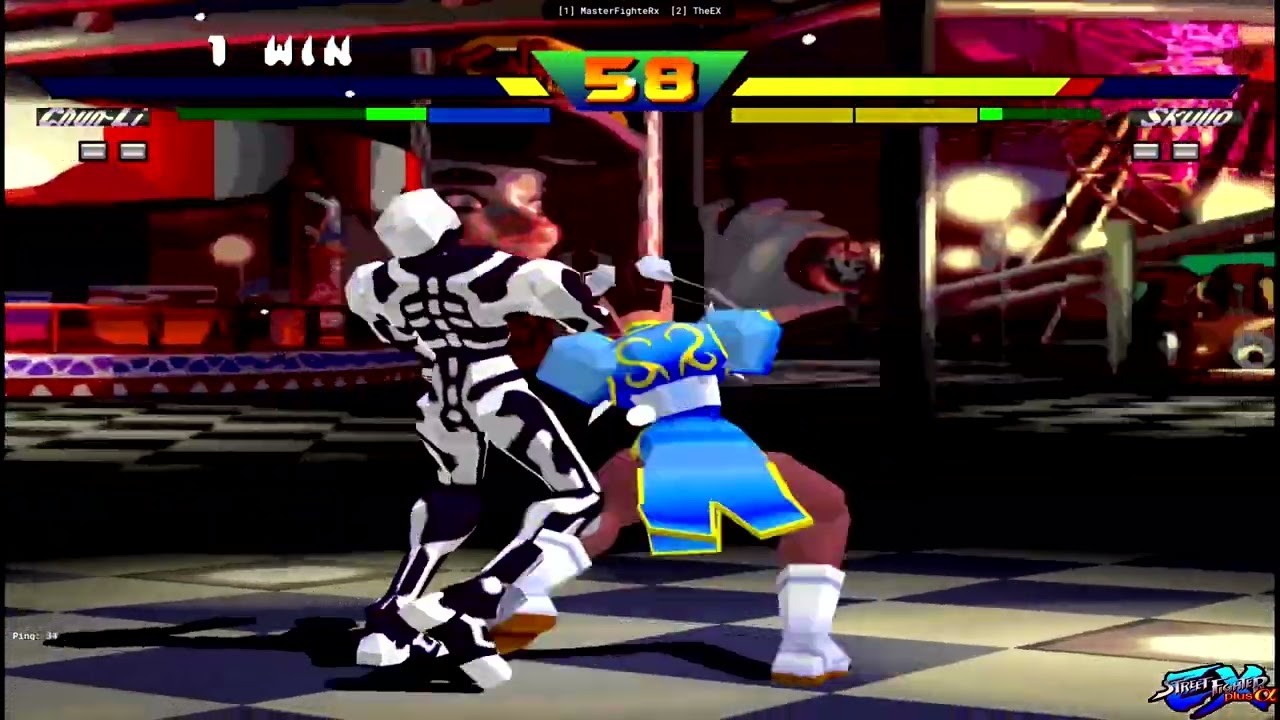 (P1)MasterFighterx Vs (P2)TheExx) Full Kapişma Street Fighter Ex Plus Alpha Online
