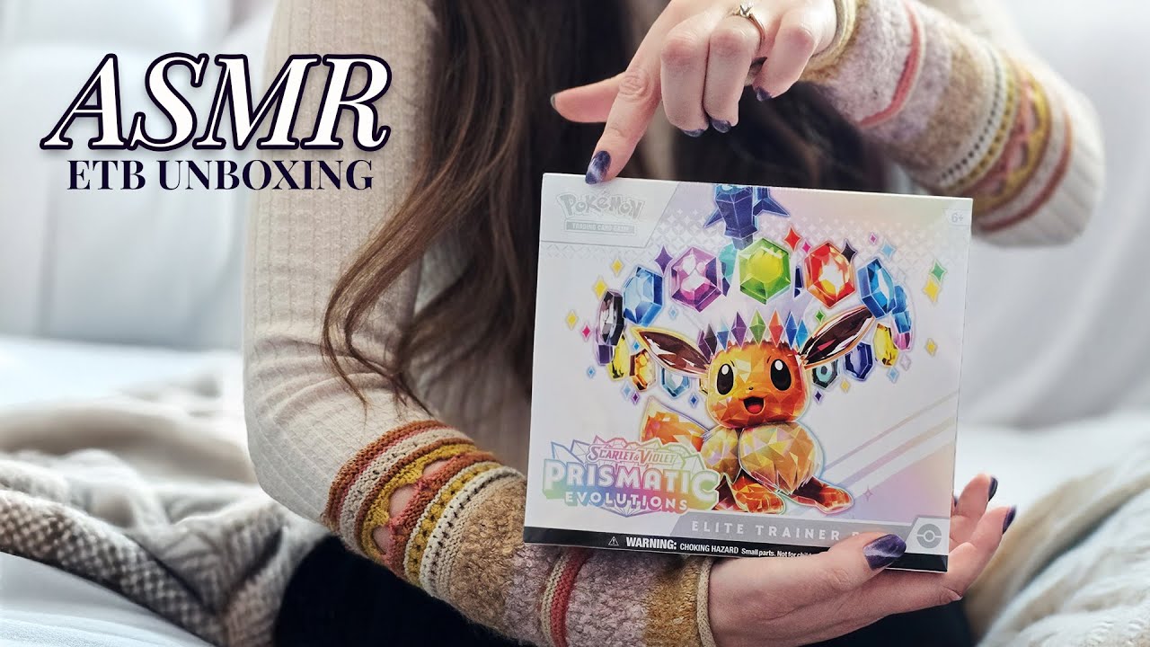 [ASMR] Prismatic Evolutions ✨Whispered ETB Unboxing 🐾 Pokémon Card Opening & Tapping Sounds
