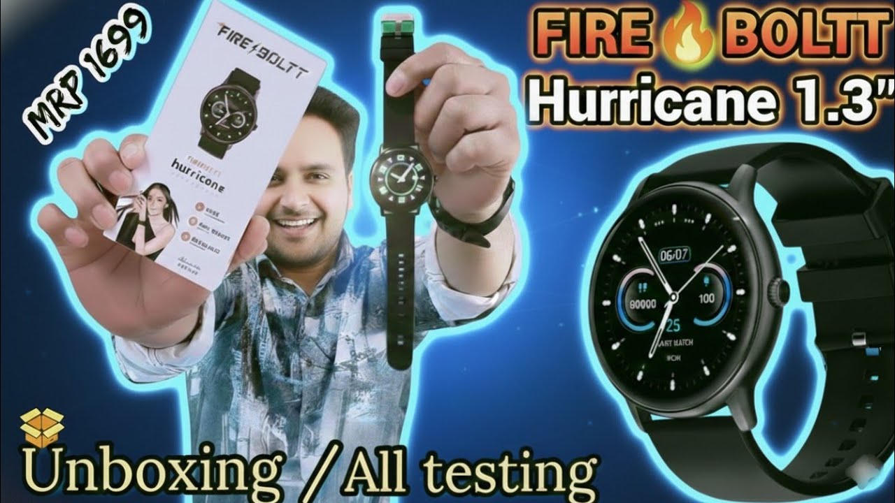 Fire Boltt Hurricane 1.3 full touch Smartwatch Unboxing and all Testing #firebolttsmartwatch