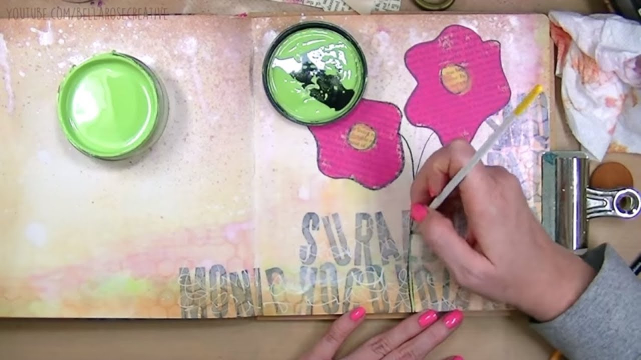 Art Journaling With Dylusions Paints - Mixed Media Art Journal With Me