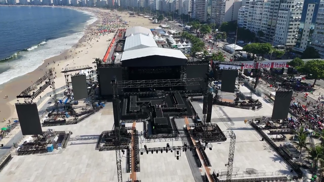 DJI Mini4: Palco Show Madonna em Copacabana