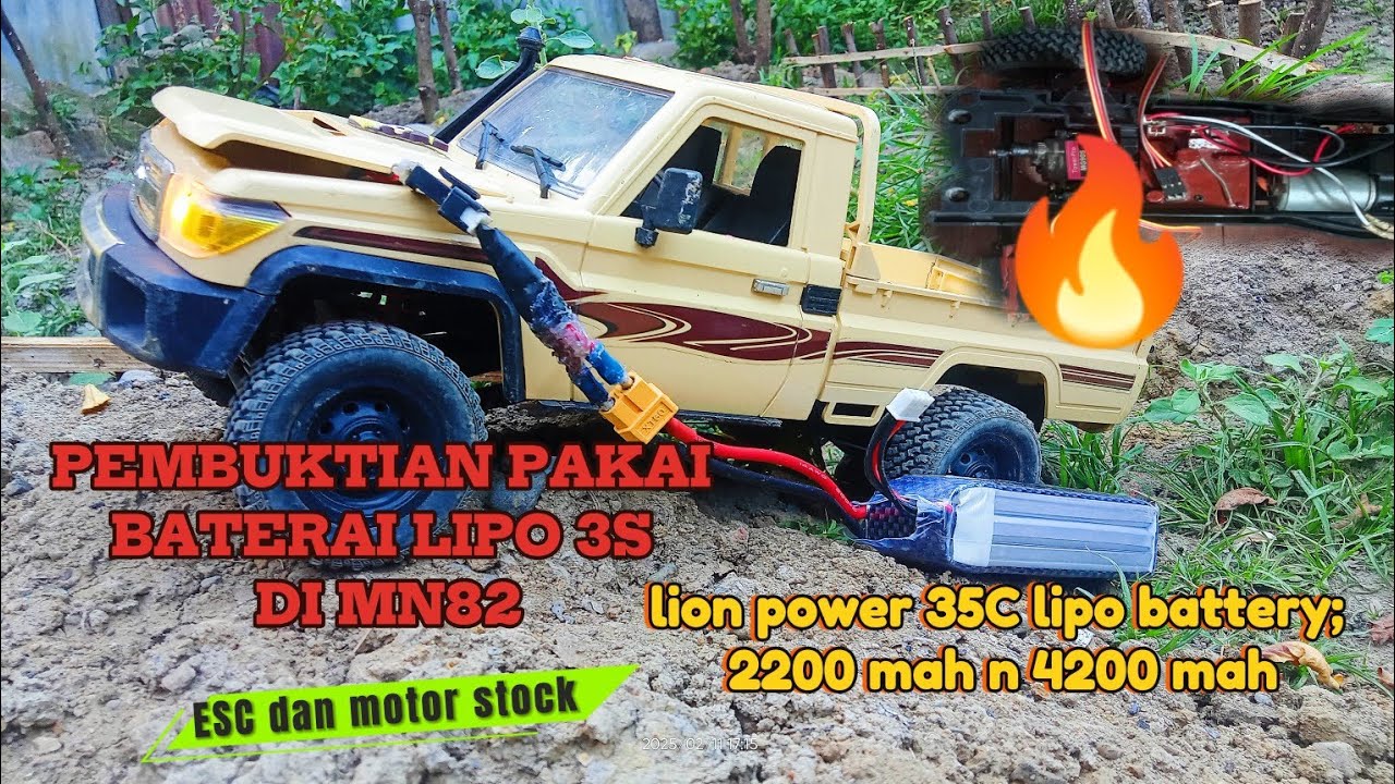 Percobaan RC MN82 menggunakan baterai Lipo 3S - apakah aman atau ngebul/gosong ESC nya