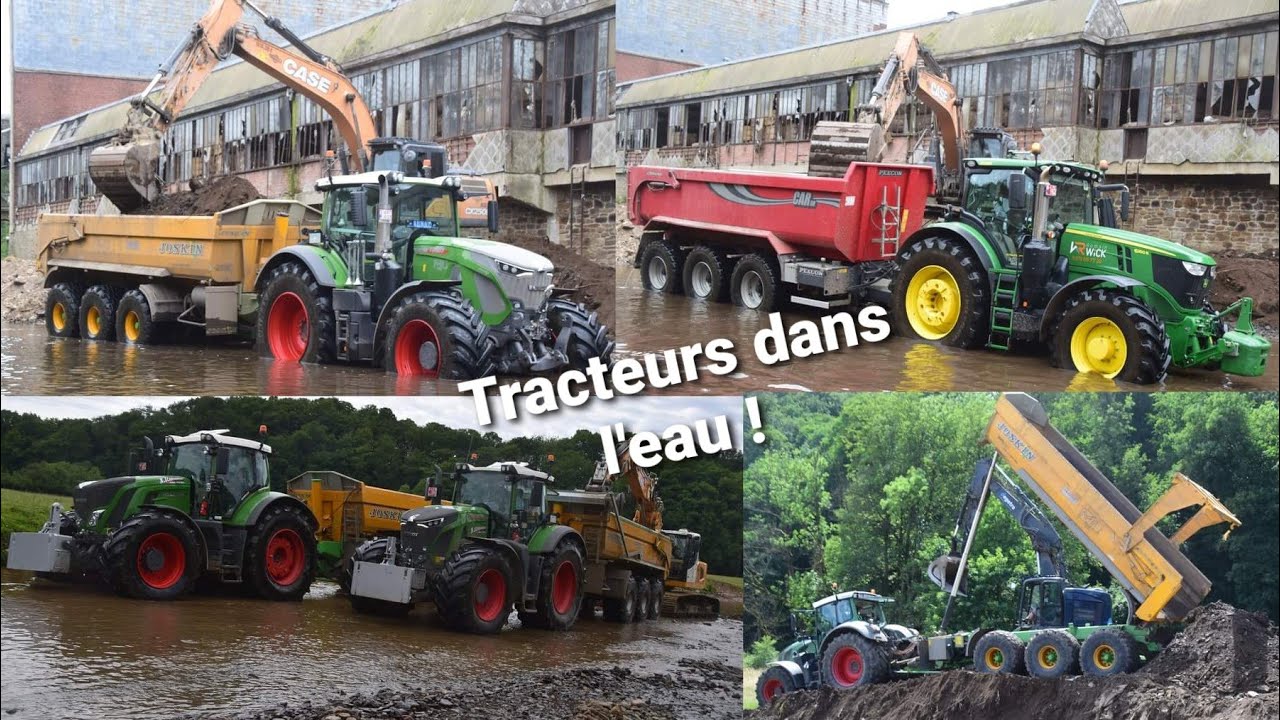 Terrassement -  Case , Liebherr et 18 tracteurs Fendt , JD , NH , Steyr , MF