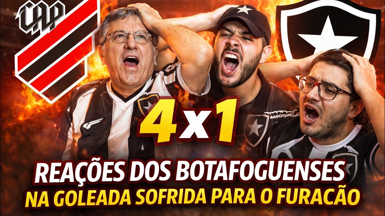 REA&Ccedil;&Otilde;ES DOS BOTAFOGUENSES AP&Oacute;S SER  AMASSADO PELO FURAC&Atilde;O! 😱 ATHLETICO 4x1 BOTAFOGO
