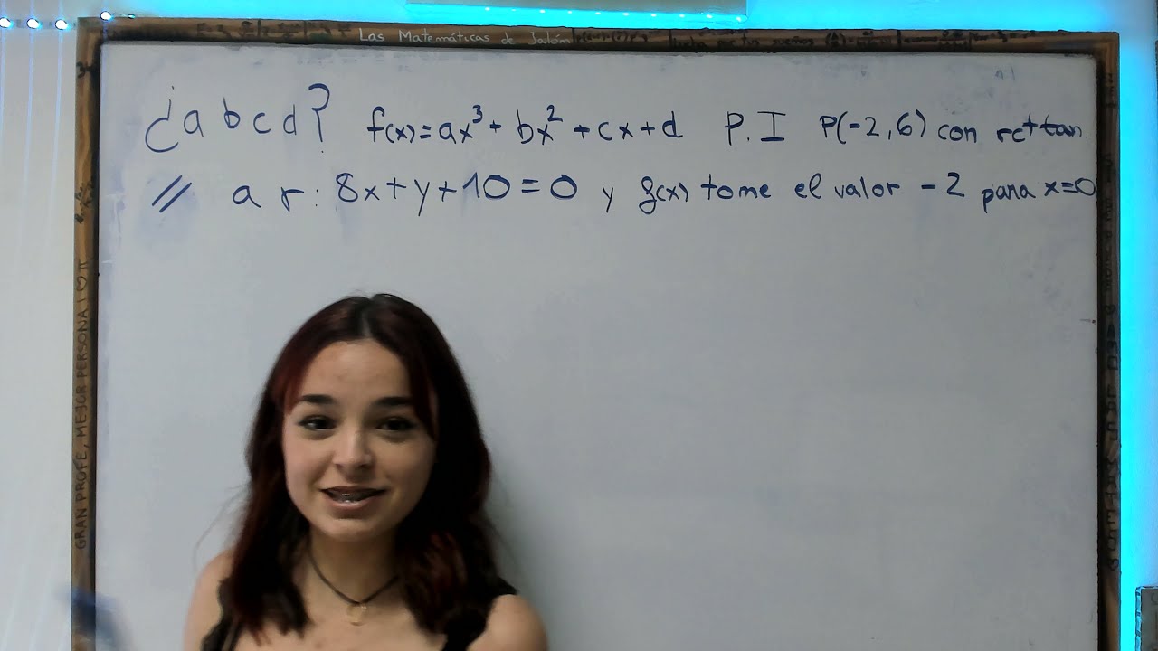 Dada f(x)=ax^3+bx^2+cx+d determinar a,b,c y d con PI=(-2,6) y recta tangente 8x+y+10=0