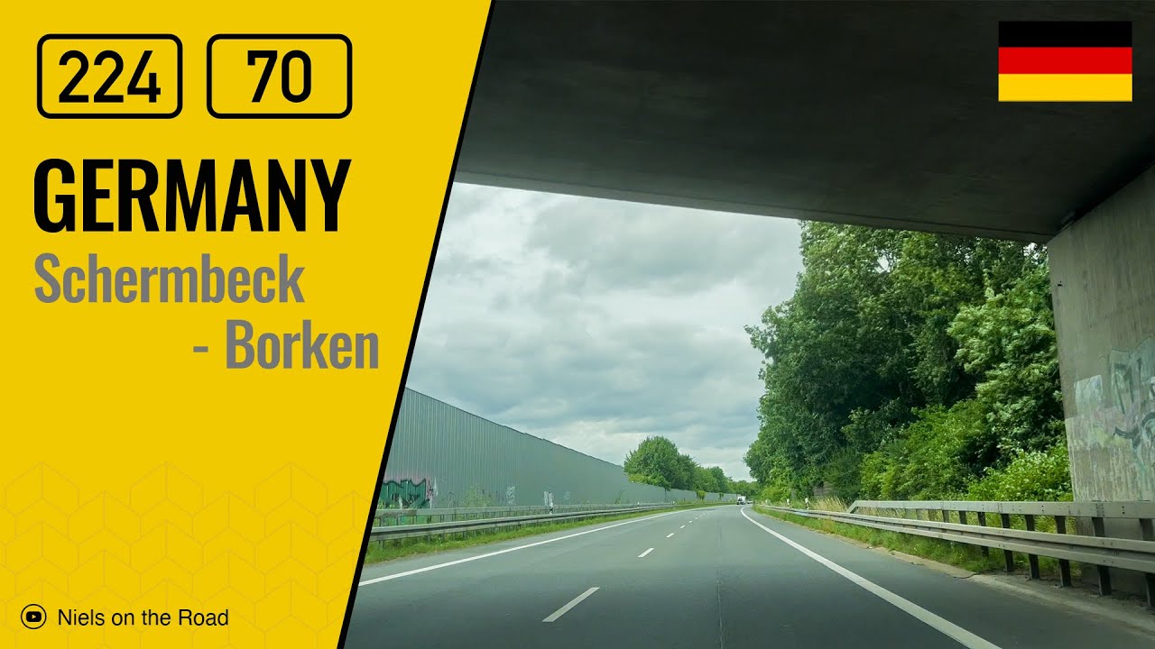 Driving in Germany: Bundesstra&szlig;e B224 & B70 from Schermbeck to Borken