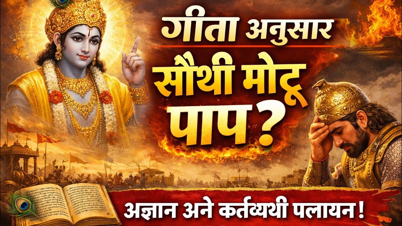 ભગવદ ગીતા અનુસાર સૌથી મોટું પાપ શું? | Krishna Updesh | Geeta Gyaan Gujarati