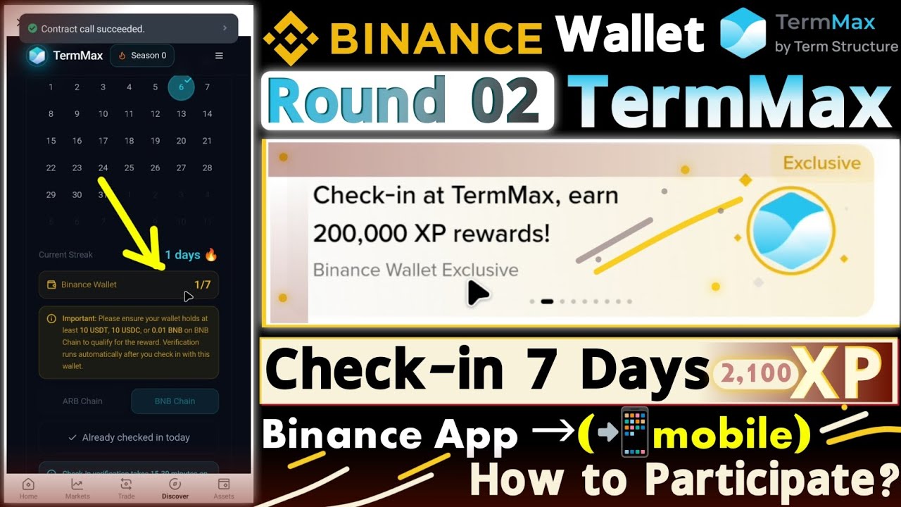 Binance Wallet TermMax Campaign | Round 2 | How to Complete 7 Days of Check-ins