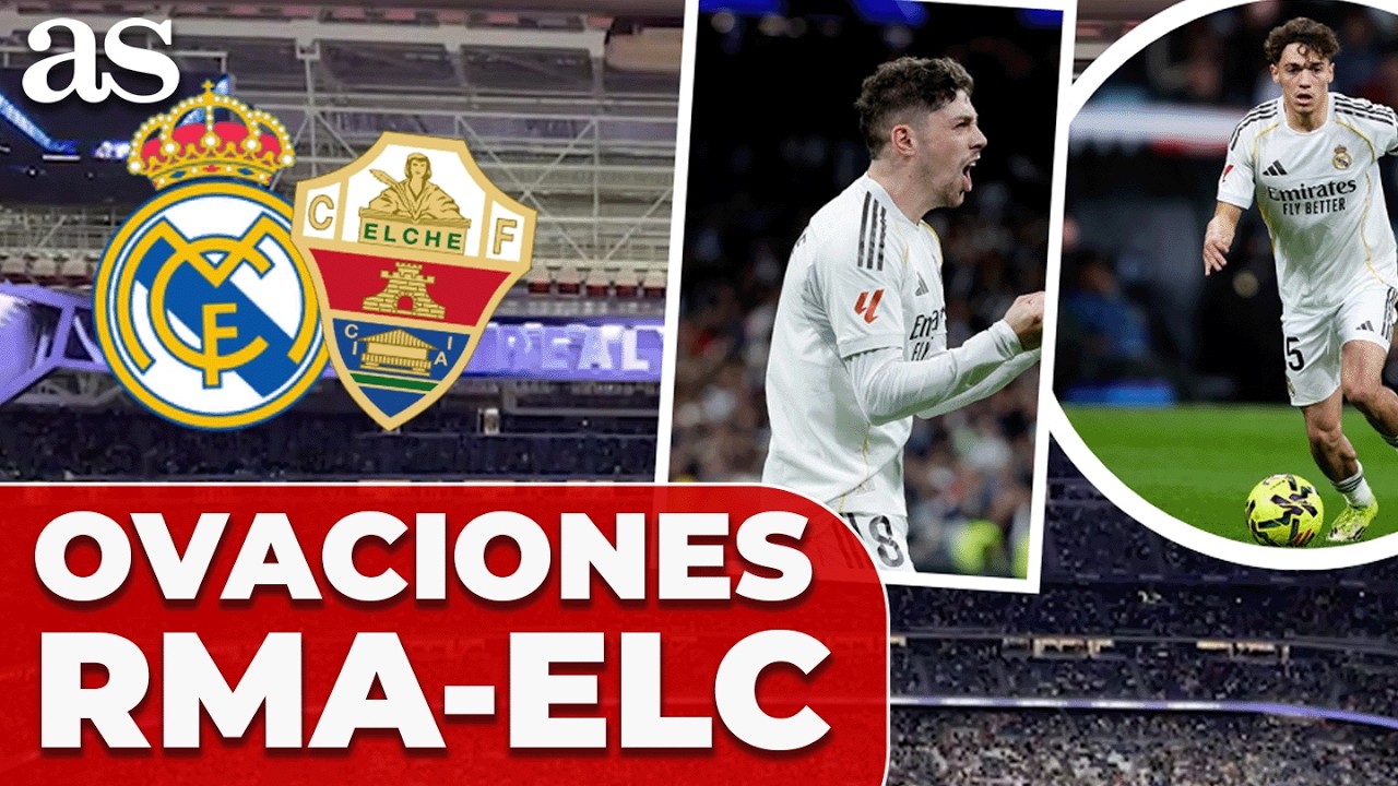 OVACIÓN CERRADA  a VALVERDE y PITARCH antes del COMIENZO del REAL MADRID - ELCHE