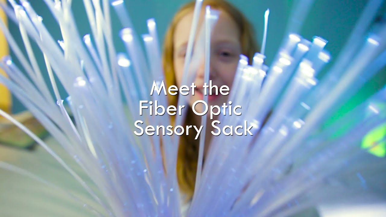 The Calming Fiber Optic Sensory Sack is a bean bag equipped with relaxing fiber optic lights