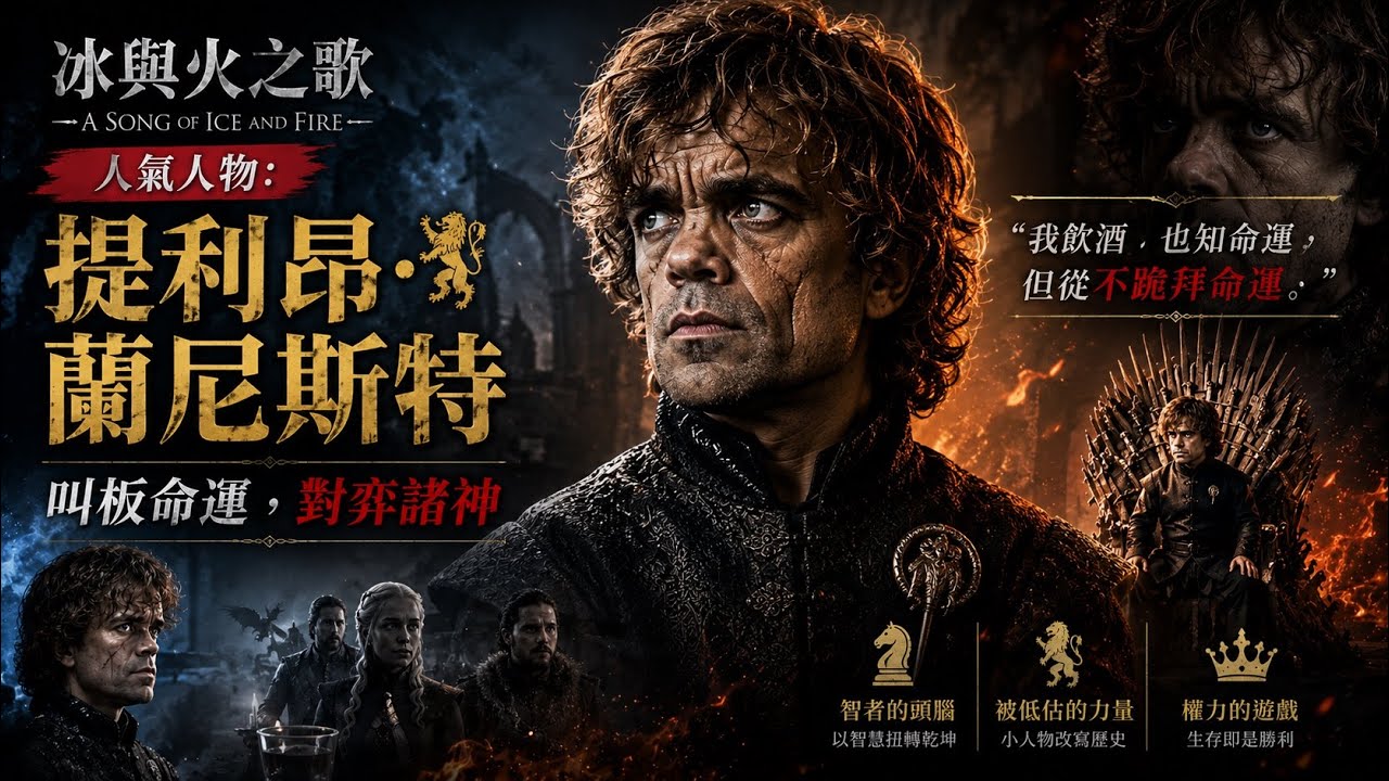 冰與火之歌人氣人物：叫板命運，對弈諸神—提利昂·蘭尼斯特權游第12期 #冰與火之歌 #權力的遊戲 #龍之家族 #七王國的騎士