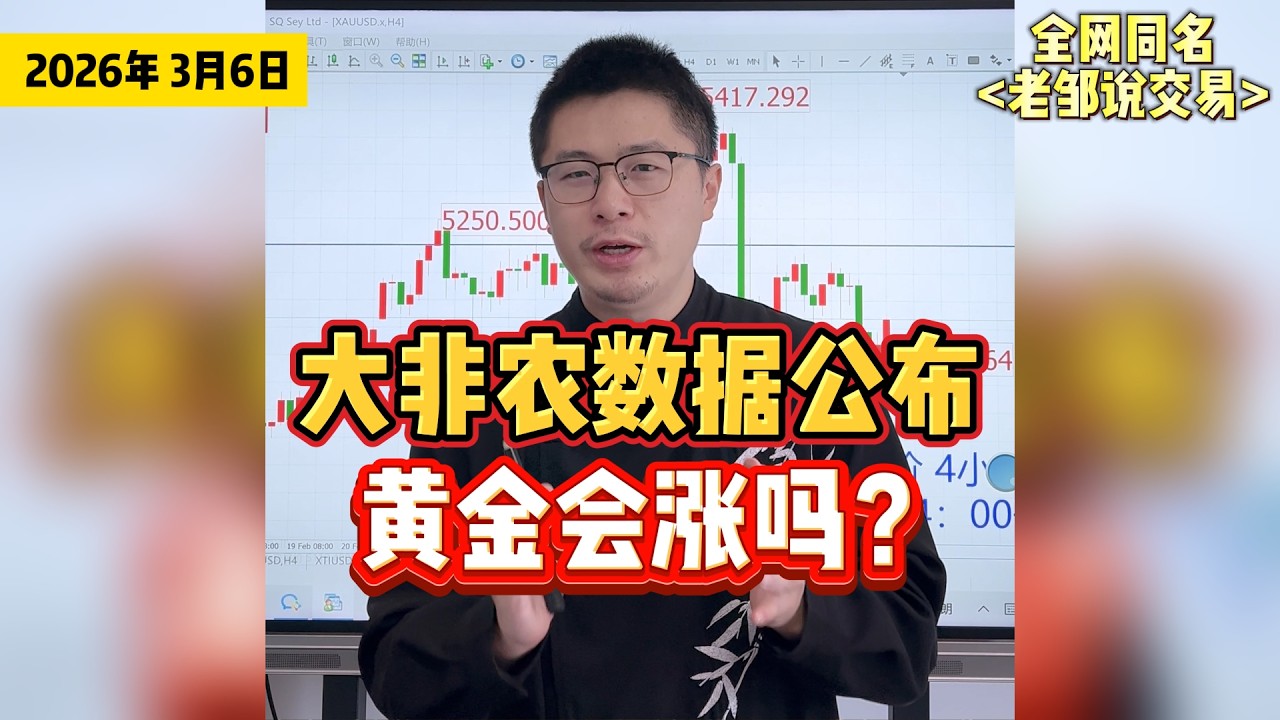 黄金触底大涨90美金！5星大非农数据即将公布！黄金今晚会大涨吗？