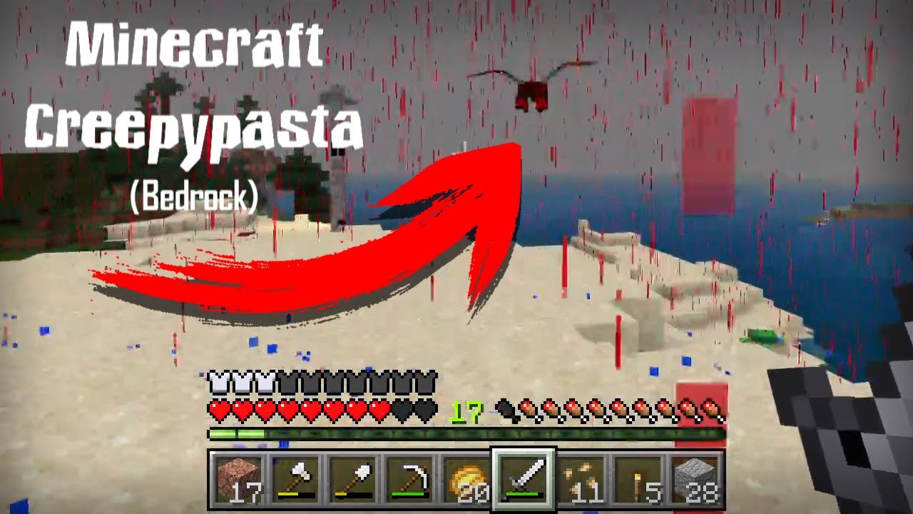 Мы сражались с чем-то жутким под кровавым дождём! Minecraft Creepypasta Bedrock | Uncut