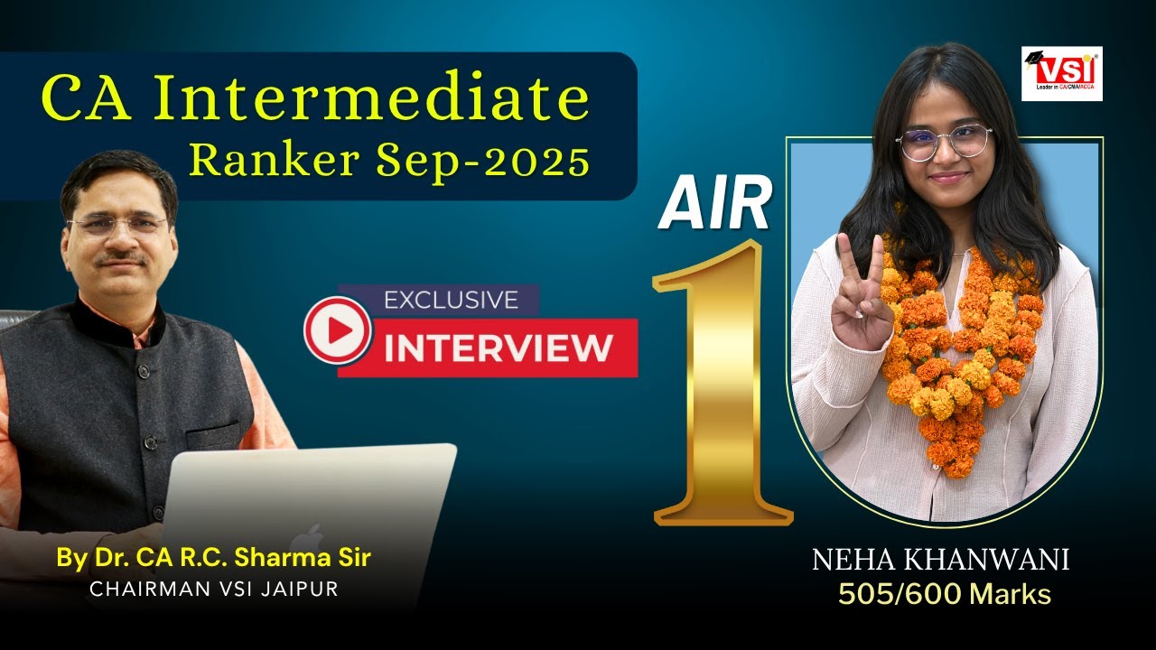 AIR 1&ndash;Neha Khanwani Reveals Her Secrets to Unbeatable Success! | CA Inter Sept 2025 Topper Interview