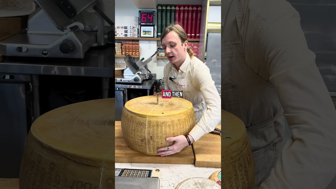 Let's cut some cheese #cheese #parmigianoreggiano #cheesemonger