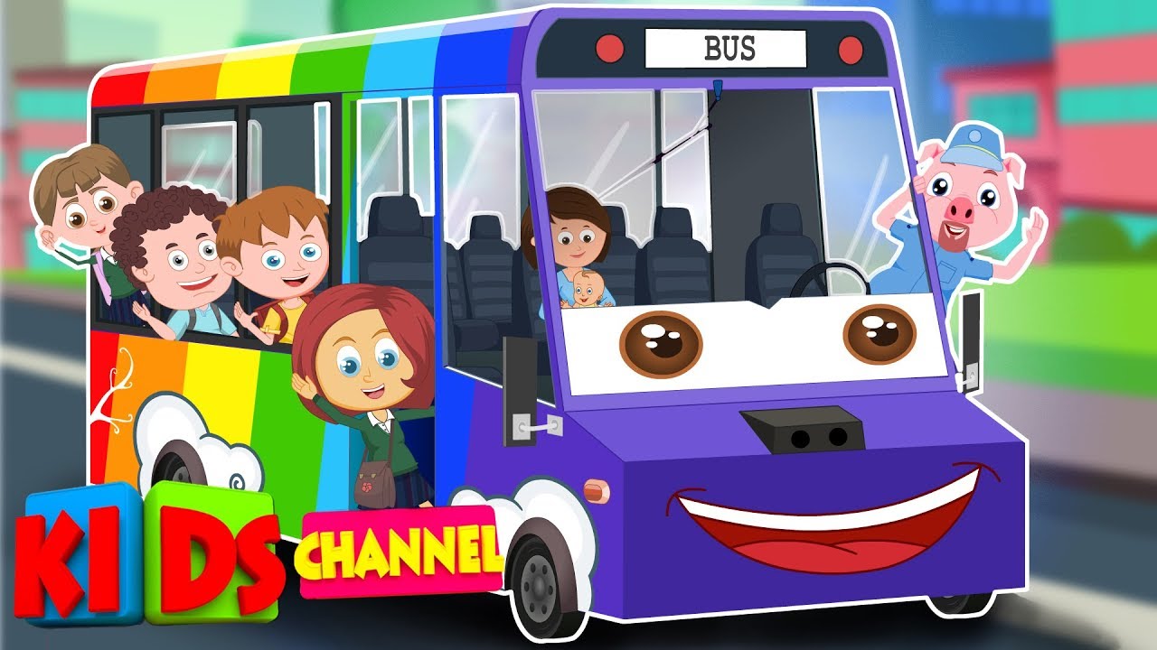 The Wheels On The Bus Go Round And Round | Schoolies Nursery Rhyme | Kids Channel Childrens Songs