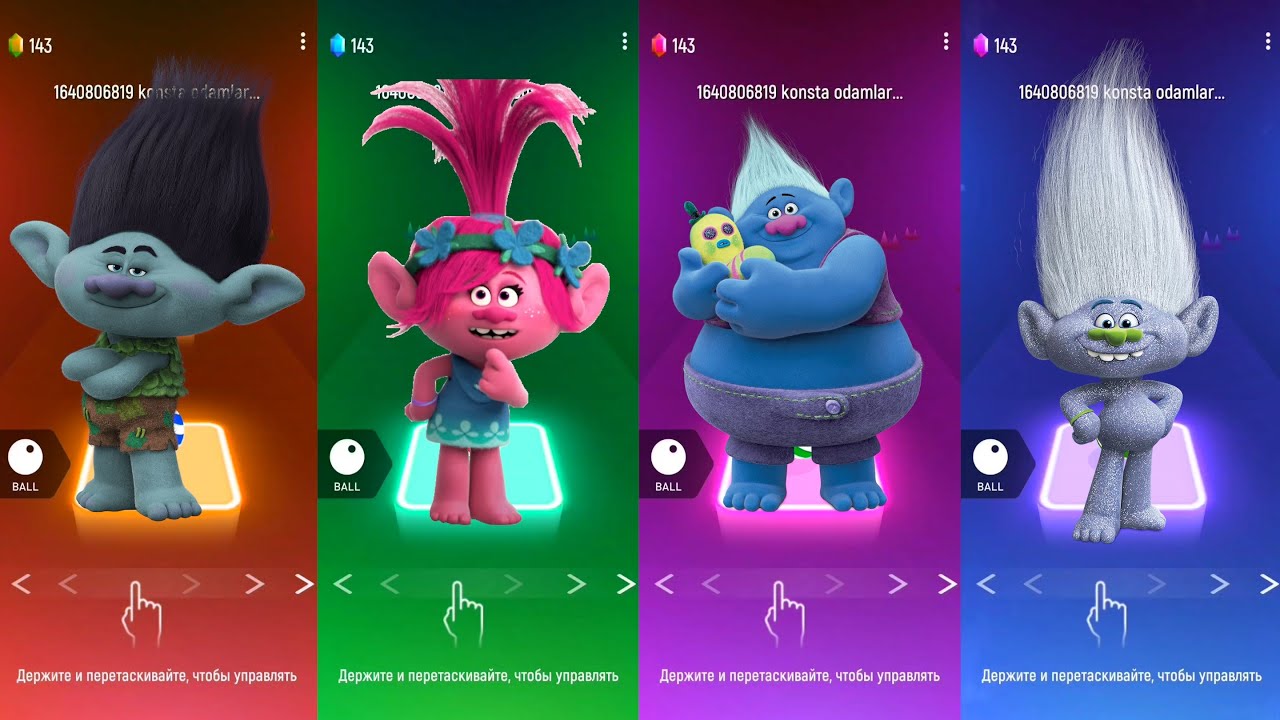 Tiles Hop Trolls 🌈🎵  Shadow Branch vs Poppy Spark vs Big Groove | Tiles Hop EDM Rush!
