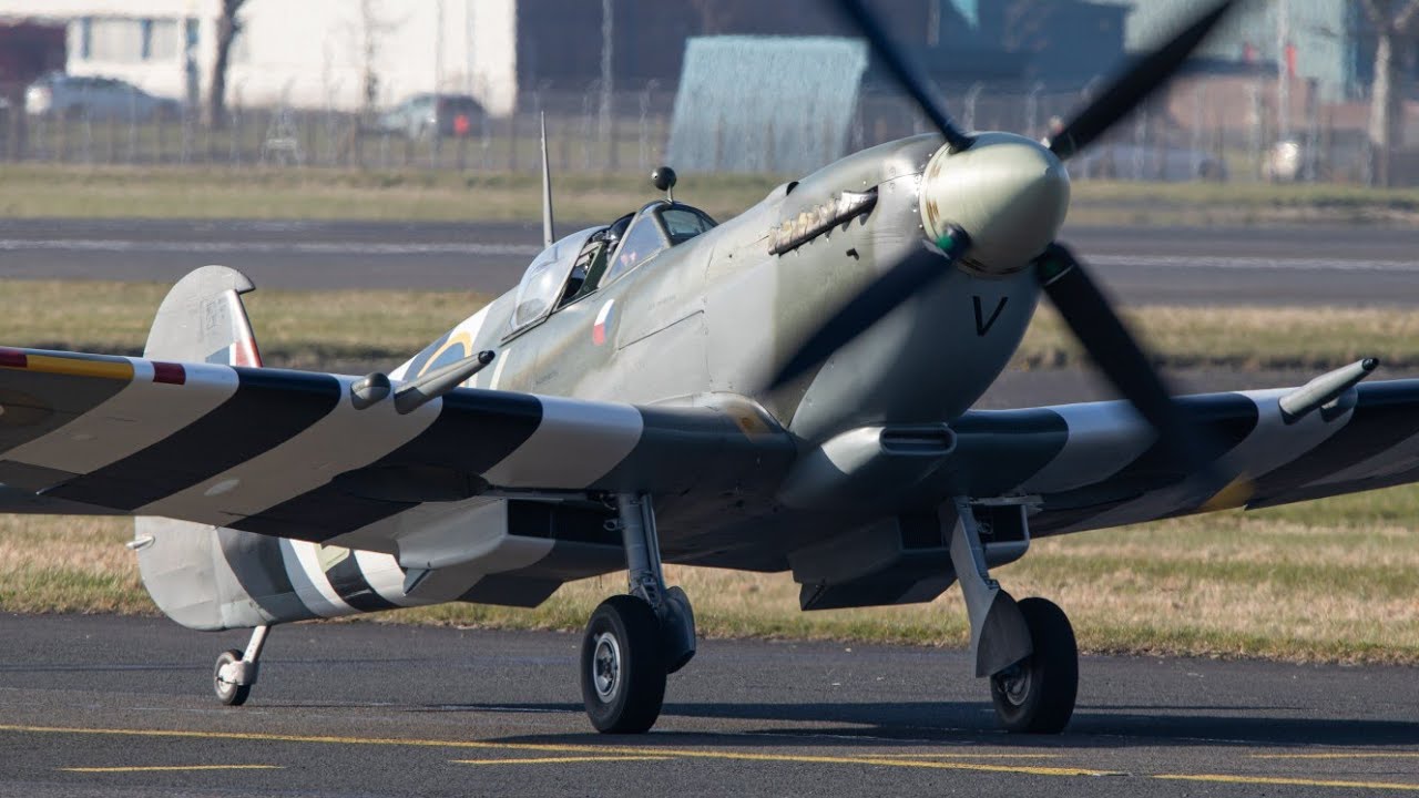 Two Spectacular Spitfires Visit Prestwick Airport