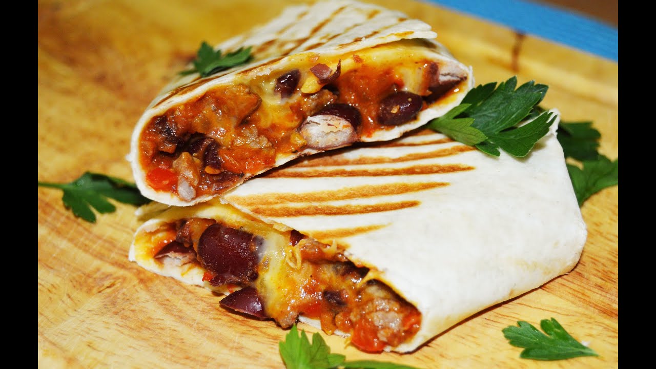بوريتو باللحم والفاصوليا الحمراء Chef Ahmad AllCooking/Beef And Beans Burritos