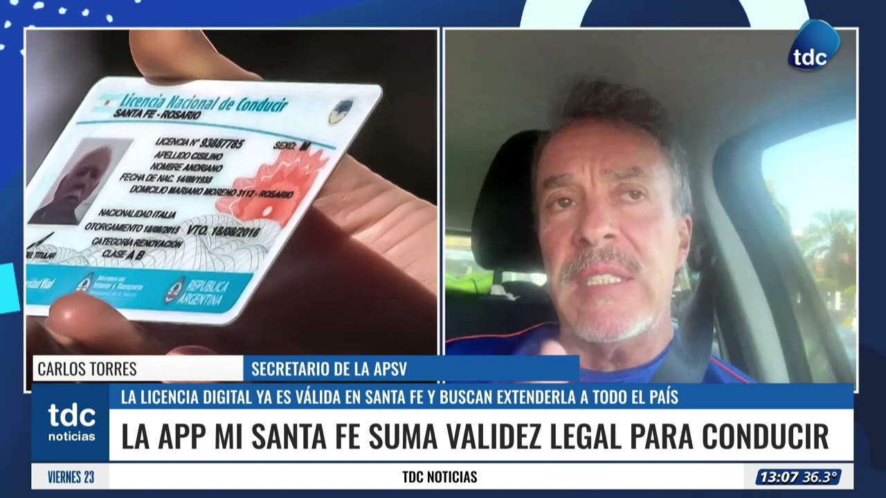 CARLOS TORRES | LA LICENCIA DIGITAL YA ES VÁLIDA EN SANTA FE Y BUSCAN EXTENDERLA A TODO EL PAÍS