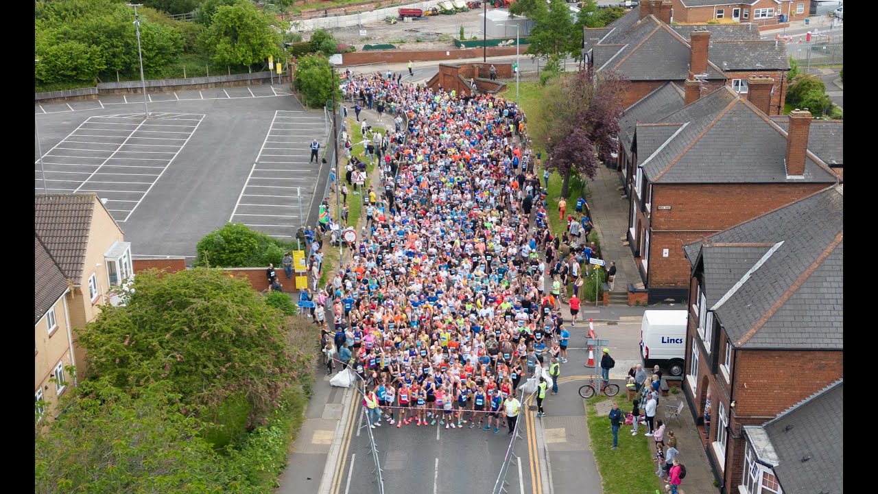 Great Grimsby 10k  race 4k Aerial Video By Drone