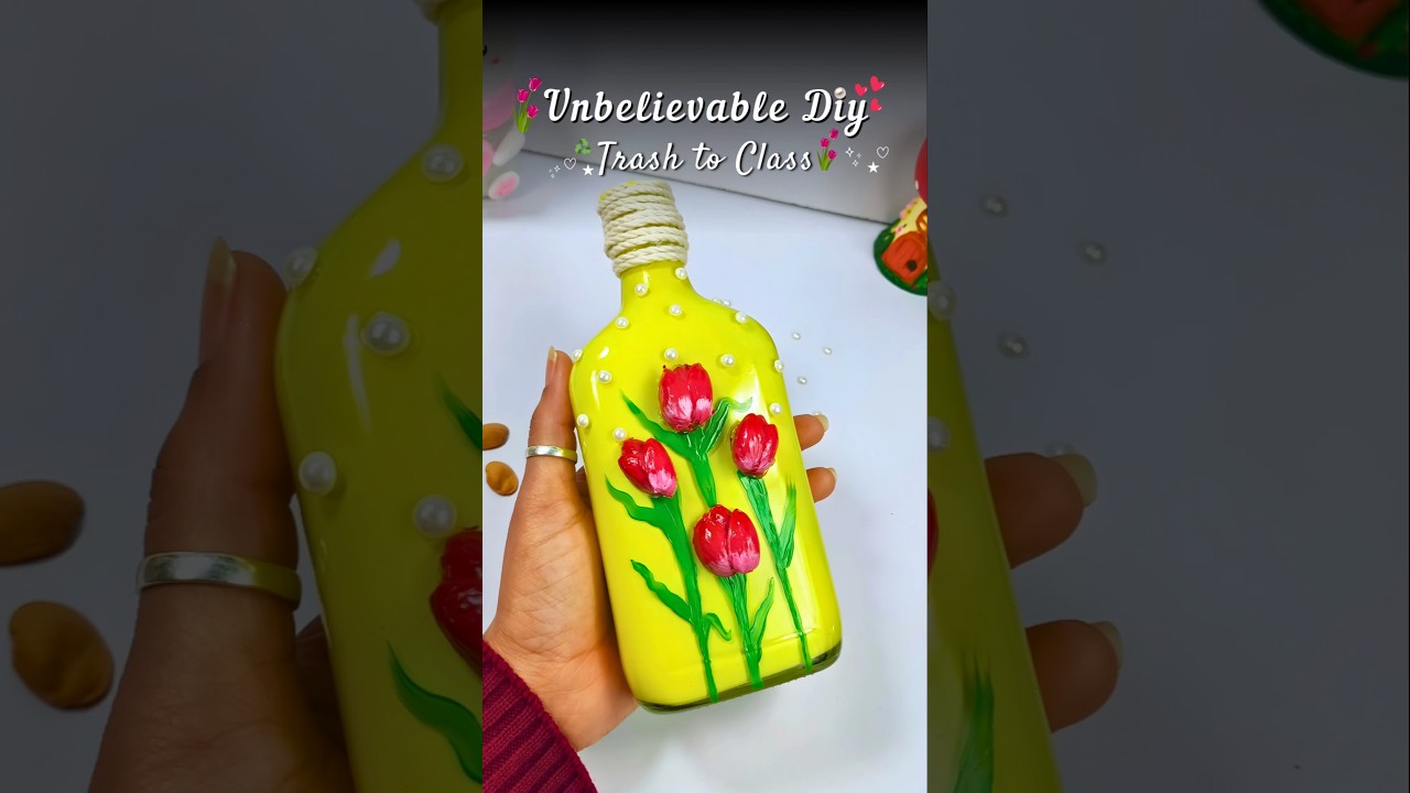 Pista Shell Tulip Flower Bottle Art 🌷✨ 