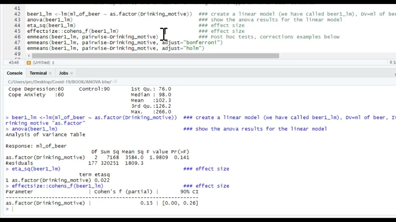 R tutorial: Independent groups ANOVA