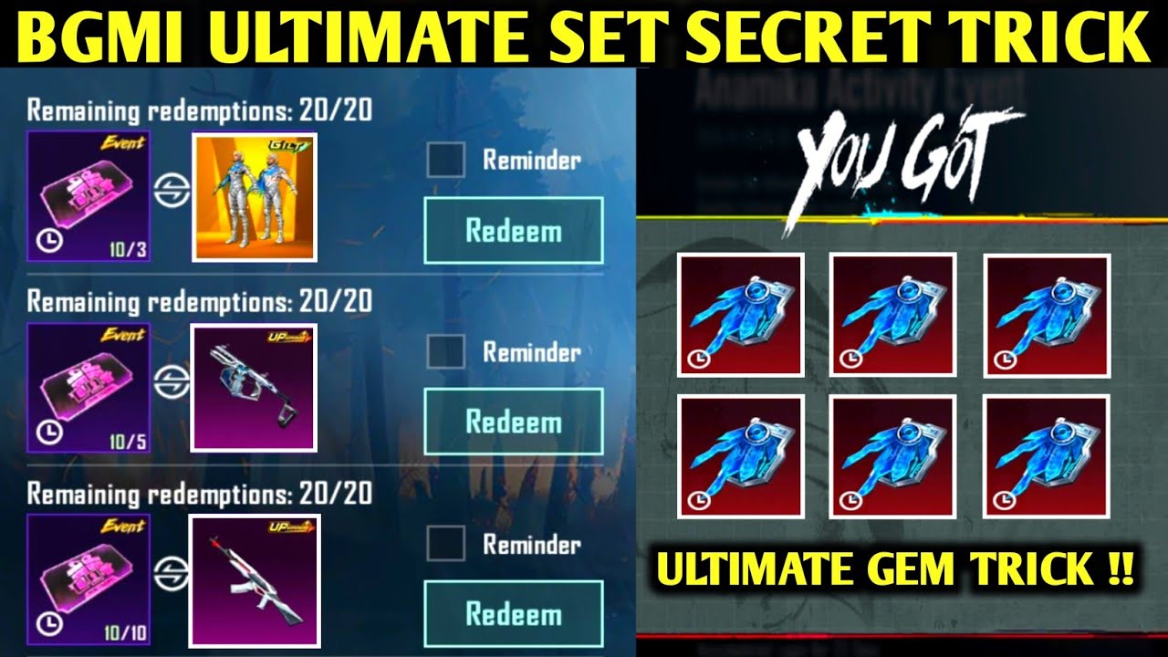 😍BGMI ULTIMATE SET PRIME PLUS TRICK | GET 8 ULTIMATE GEMS EASILY | UPGRADE AKM | FREE TRICK🔥