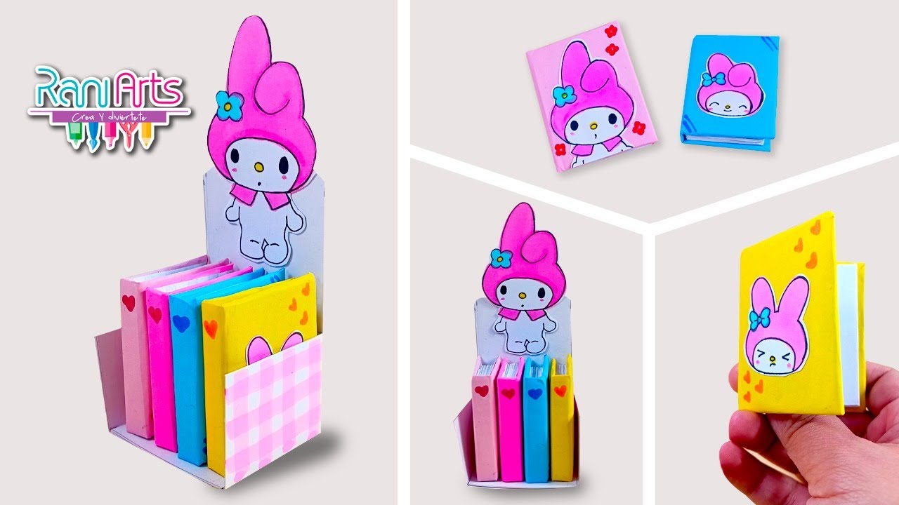 Libritos miniatura de  MY MELODY (Sanrio) con organizador inclu&iacute;do, super lindos y f&aacute;ciles